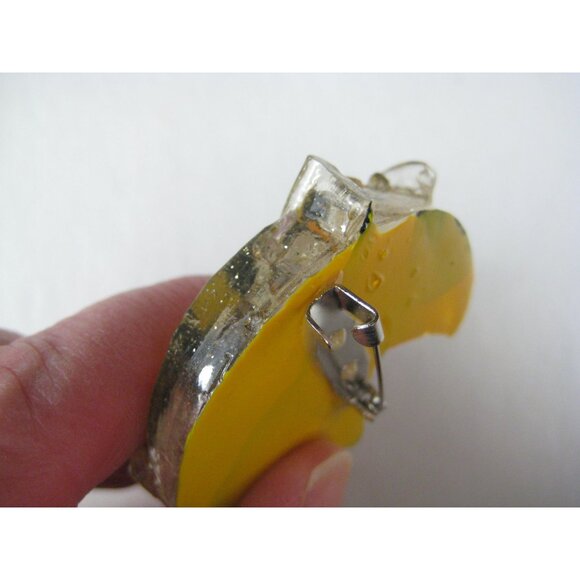 Halloween Witch On Moon Pin Brooch Vintage 1980 Plastic - Picture 5 of 5